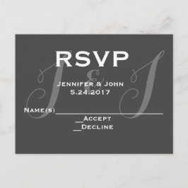 Tarjetas RSVP monográficas de cartón