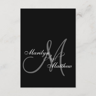 Tarjetas RSVP monograma elegante de Bride Groom