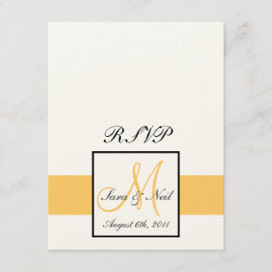Tarjetas RSVP Monograma girasol amarillo