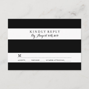 TARJETAS RSVP NEGRO Y BLANCO DE moda