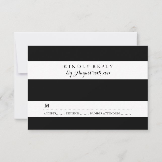 TARJETAS RSVP NEGRO Y BLANCO DE moda (Anverso)
