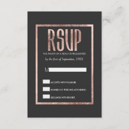 Tarjetas RSVP Oro Rosa Faux de moda