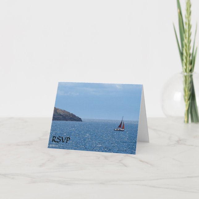 Tarjetas RSVP para barcos de vela (Anverso)