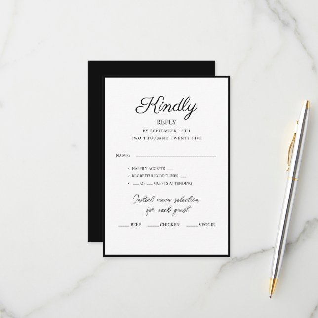 Tarjetas RSVP para boda. (Anverso/Reverso In Situ)