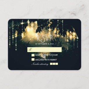 Tarjetas RSVP para bodas con luces de campo rusas
