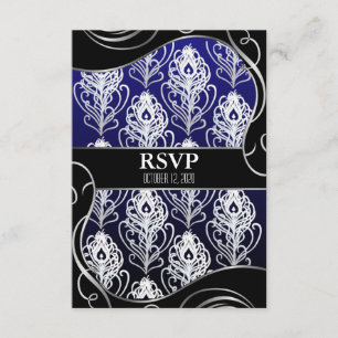 Tarjetas RSVP para bodas de plumas de pavo real ne