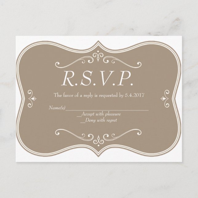 Tarjetas RSVP para bodas elegantes (Anverso)