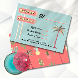 Tarjetas rsvp para Bodas Mod Palm Springs