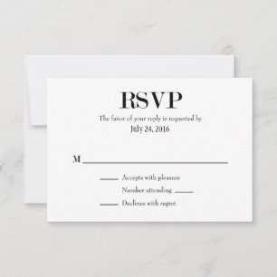 Tarjetas RSVP para bodas simples