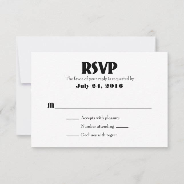Tarjetas RSVP para bodas simples (Anverso)