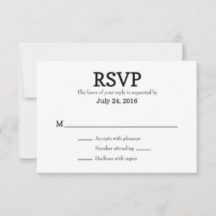 Tarjetas RSVP para bodas simples