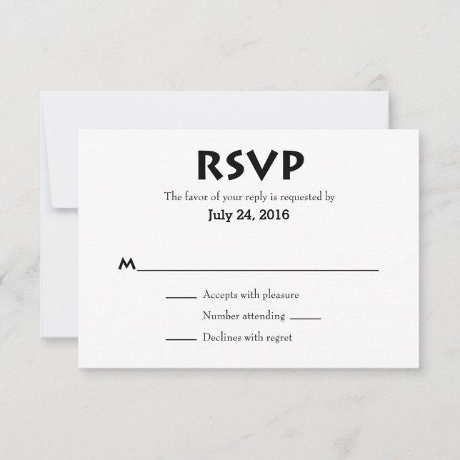 Tarjetas RSVP para bodas simples (Anverso)