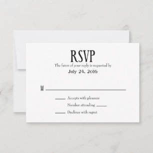 Tarjetas RSVP para bodas simples