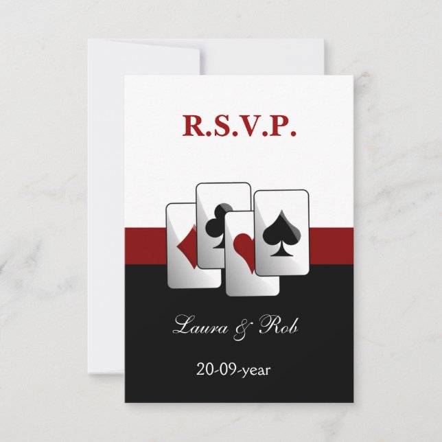 Tarjetas rsvp para bodas Vegas estándar 3.5 x 5 (Anverso)