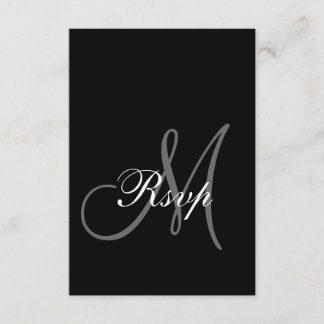 Tarjetas RSVP para invitación cuadrada gris negro