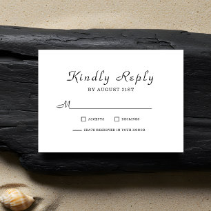 Tarjetas RSVP para la boda de guiones Minimalistas