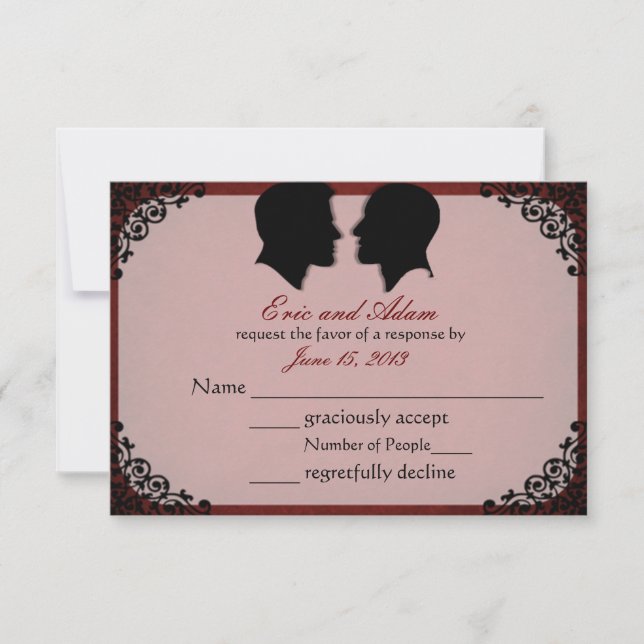 Tarjetas RSVP para matrimonio gay Personalizado de (Anverso)