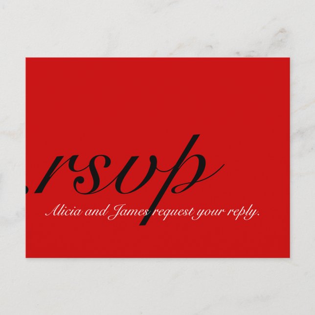 Tarjetas RSVP para Navidades Bodas Rojo (Anverso)