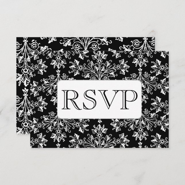 Tarjetas RSVP para Personalizado de patrones flora (Anverso / Reverso)