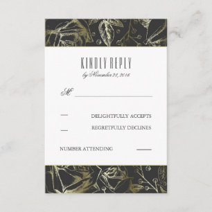 Tarjetas RSVP para Rosas de aliento de bebé dorado