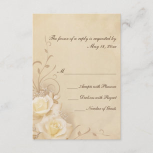 Tarjetas RSVP para Rosas de Sepia
