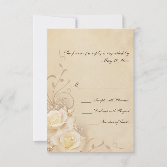 Tarjetas RSVP para Rosas de Sepia (Anverso)