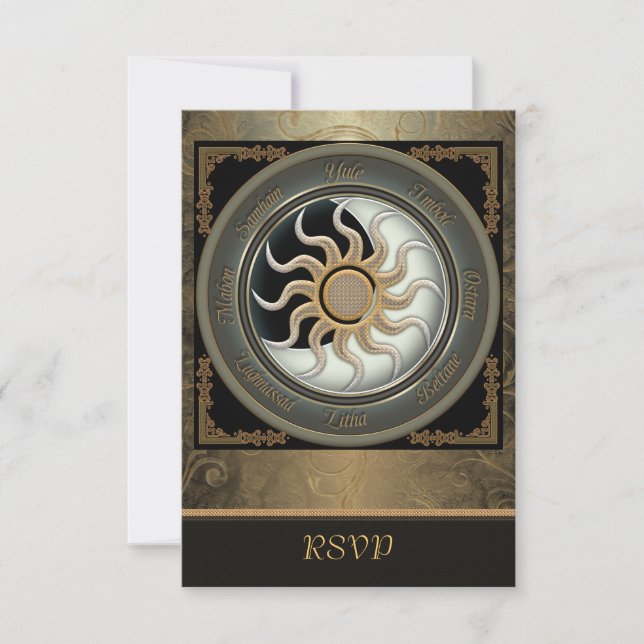 Tarjetas RSVP para ruedas Sun y Moon Pagan (Anverso)