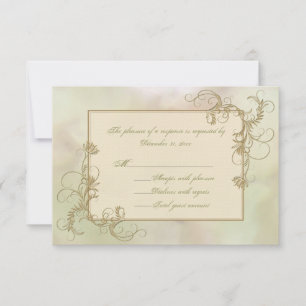 Tarjetas RSVP Pastel de color amarillo verde y oro