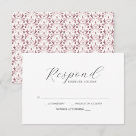Tarjetas RSVP Patrón rosa polvoriento