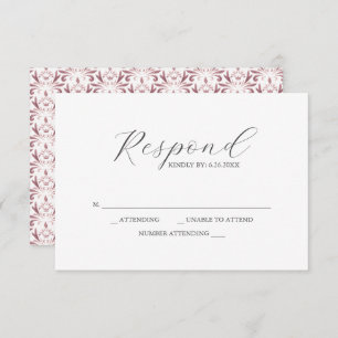 Tarjetas RSVP Patrón rosa polvoriento