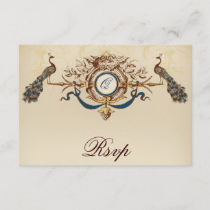 Tarjetas RSVP Peacock Vintage