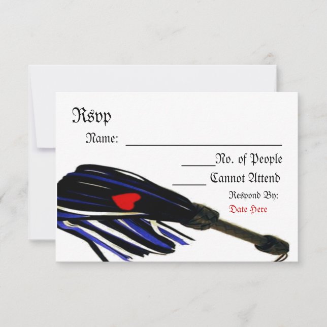 Tarjetas RSVP Personalizado de orejas de cuero (Anverso)