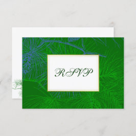 Tarjetas RSVP Personalizado Pino Verde Azul