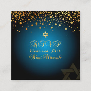 Tarjetas RSVP PixDezines DAZZLED GOLD/B'nai Mitzva