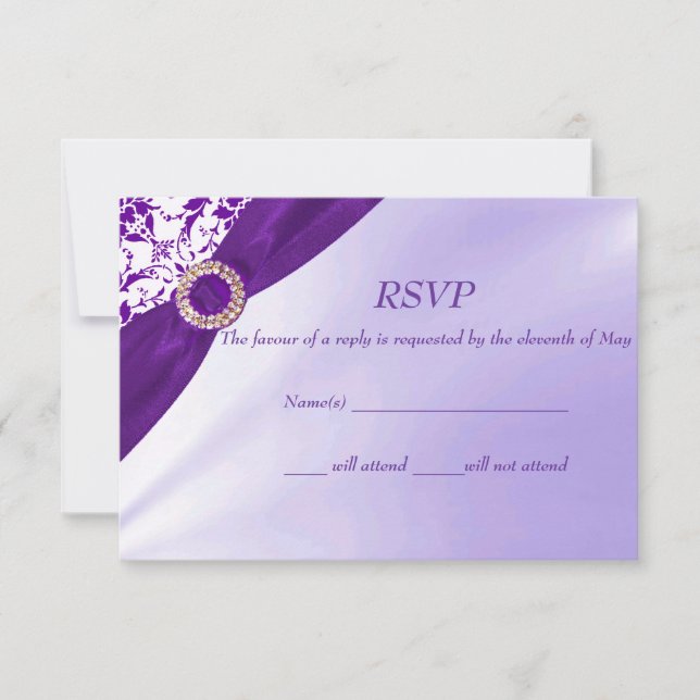 Tarjetas RSVP púrpura (Anverso)