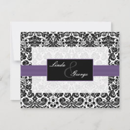 tarjetas rsvp púrpura, negra y blanca