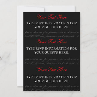 Tarjetas RSVP Red, Black, White Rose