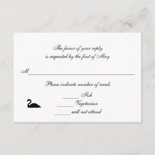 Tarjetas RSVP/Reply de "Serenade de cisne"