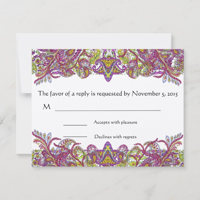 Tarjetas RSVP-Requiere las invitaciones de 5 x 7 t (Anverso)