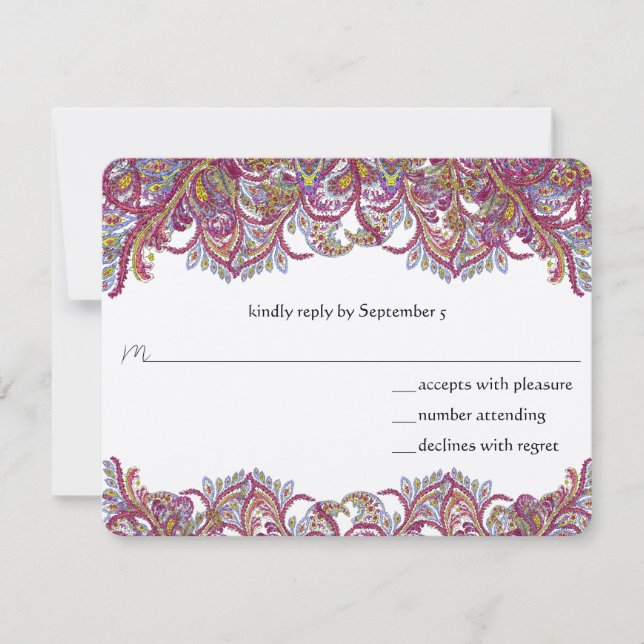 Tarjetas RSVP-Requiere las invitaciones de 5 x 7 t (Anverso)