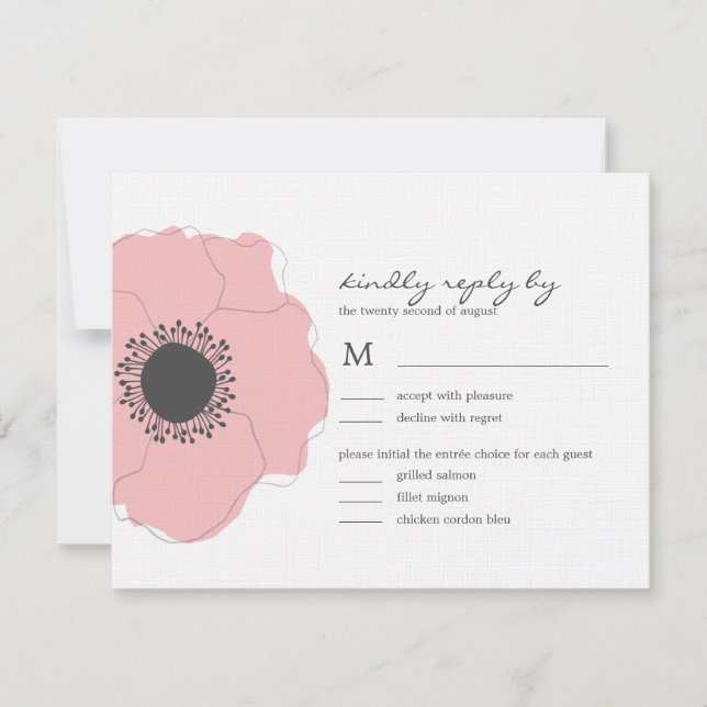 Tarjetas RSVP/Response Cards (Rosa) de la boda mod (Anverso)