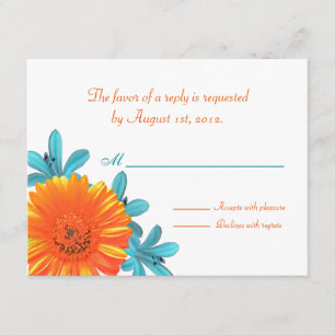 Tarjetas RSVP/Respuesta a las Flores de Verano Ver