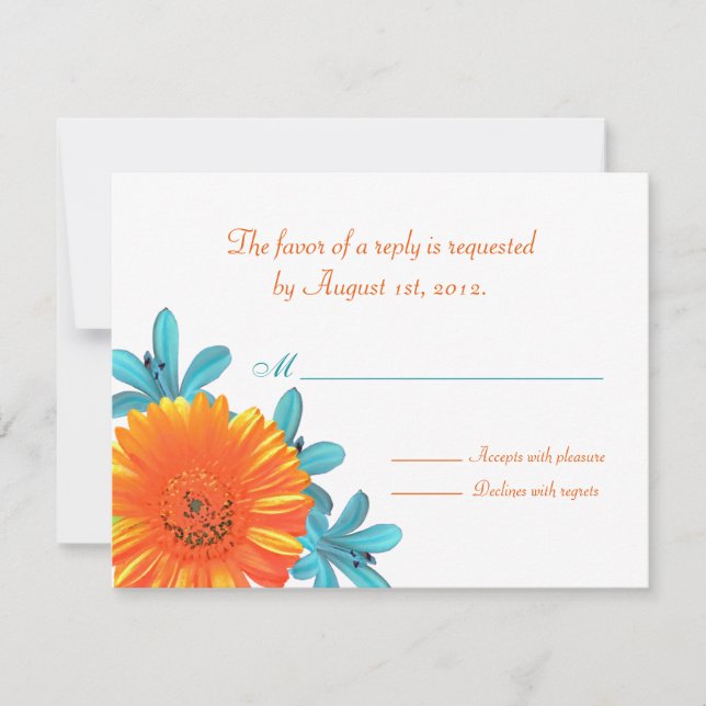 Tarjetas RSVP/Respuesta a las Flores de Verano Ver (Anverso)