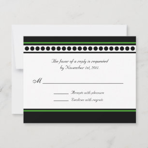 Tarjetas RSVP/Respuesta de acento verde con puntos