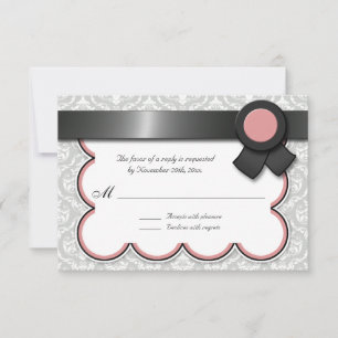 Tarjetas RSVP/Respuesta de mauve y mordaza de mord