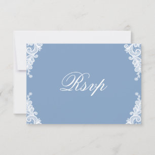 Tarjetas RSVP Románticas De Encaje Blanco Y Boda A