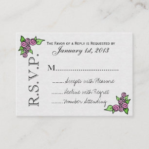 Tarjetas RSVP Rosa de acuarela (pk 100)
