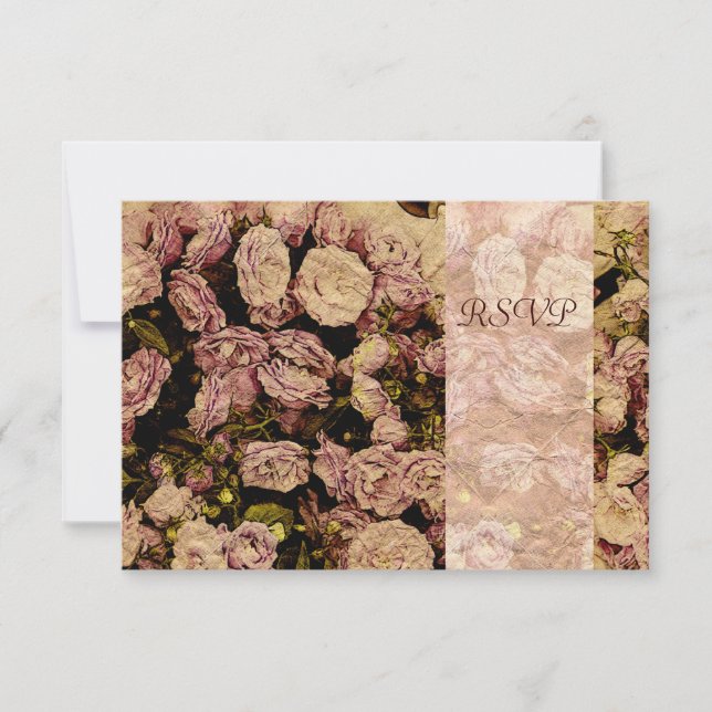 Tarjetas RSVP rosa de Victoria (Anverso)