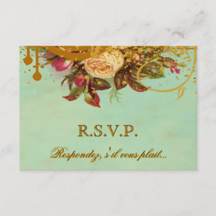 Tarjetas RSVP Rosa victorianas elegantes