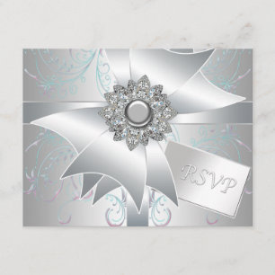 Tarjetas RSVP RSVP de color blanco rosado verde az